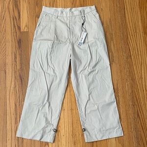 NWT We-are4 Limonata Made in Italy Pleated Crop Kahki Pants